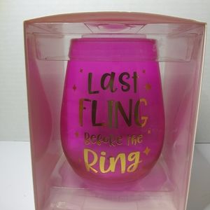 SLANT Jumbo Stemless Wine Glass - for Bride to be.